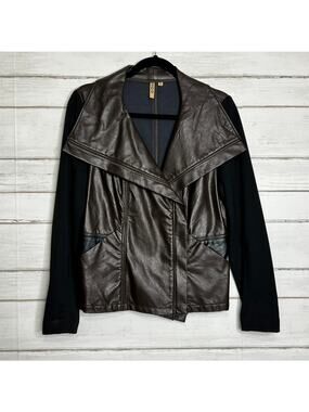 209 WST New York Vegan Leather Moto Jacket Size 8